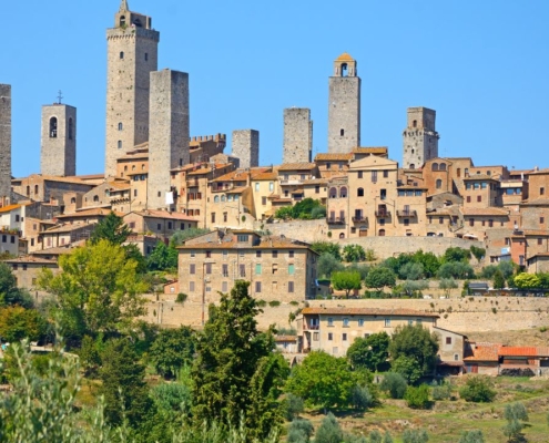 View of San GImignano skyline with its towers
