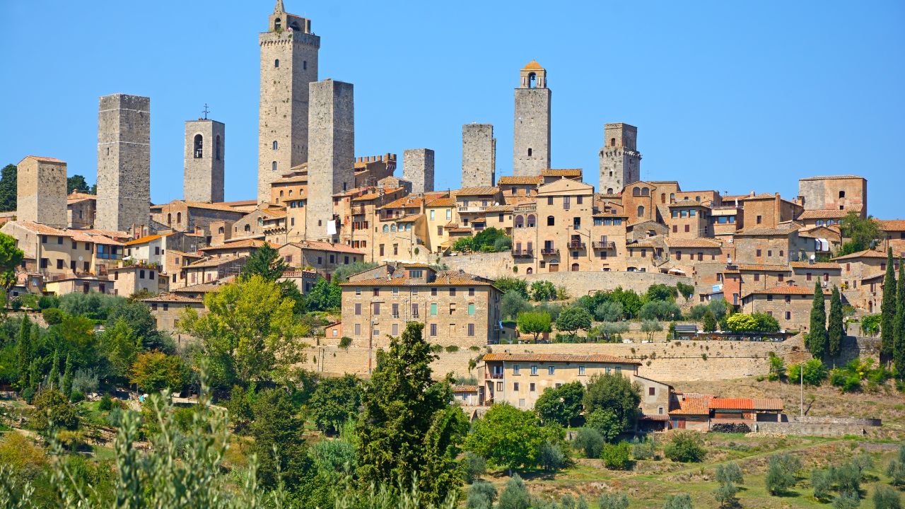 san gimignano in tuscany View of San GImignano skyline with its towers